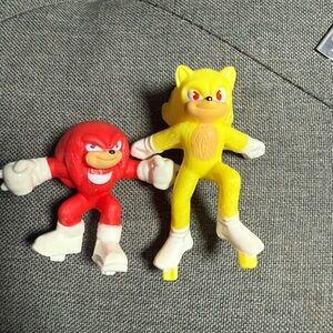 Sonic the Hedgehog Action Figures - Red and Yellow